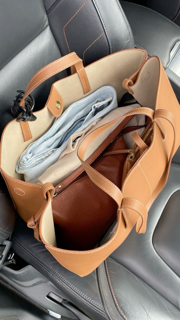 Tote Bag Maila Camel, Foto einer Kundin